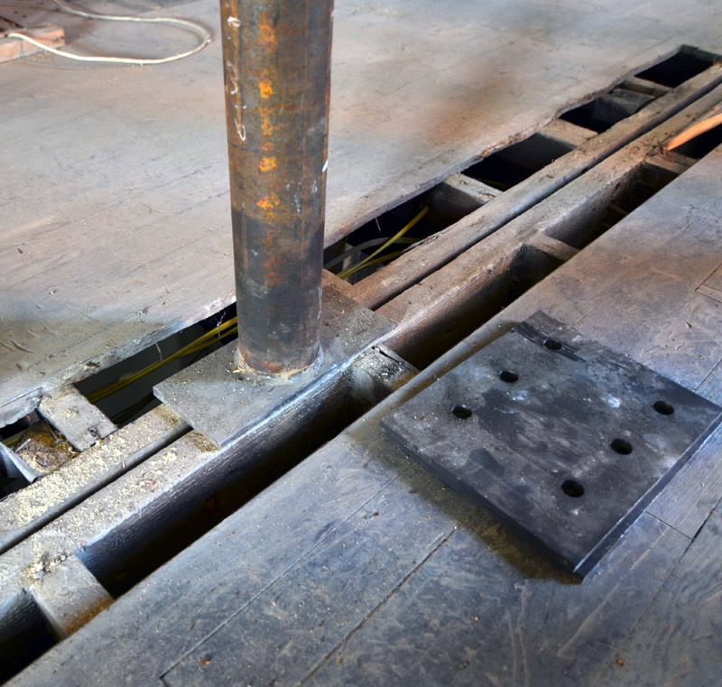 hss-round-steel-beam-and-baseplate-bearing-over-existing-floor-beam-pittsburgh-house-renovation